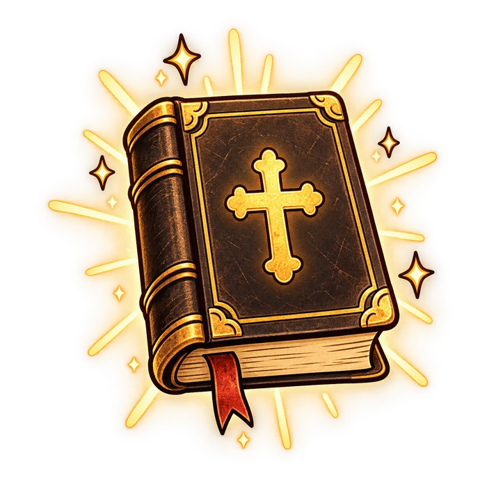 Vintage golden glowing Bible restores your heart