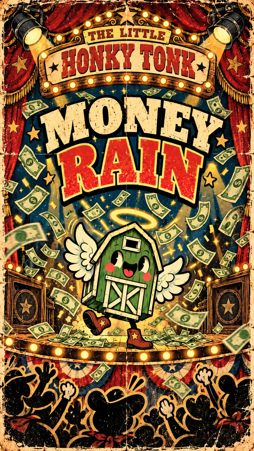 Money rains on the happy Little Honky Tonk stage with cheering audience